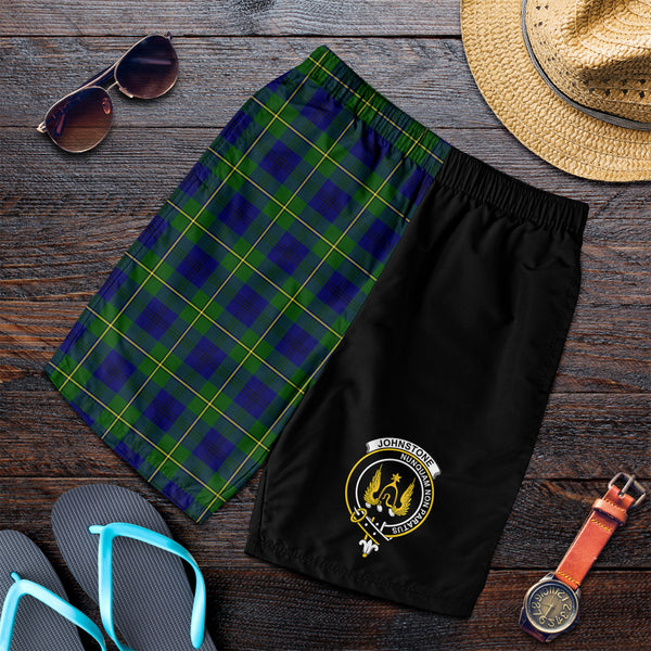 Scottish Johnstone Clan Crest Tartan Men Shorts Half of Me 1