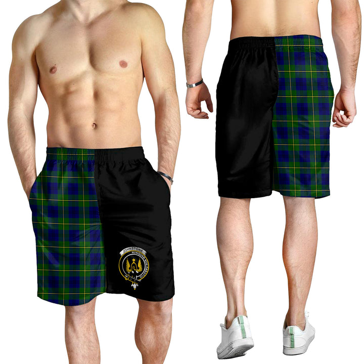 Scottish Johnstone Clan Crest Tartan Men Shorts Half of Me 2