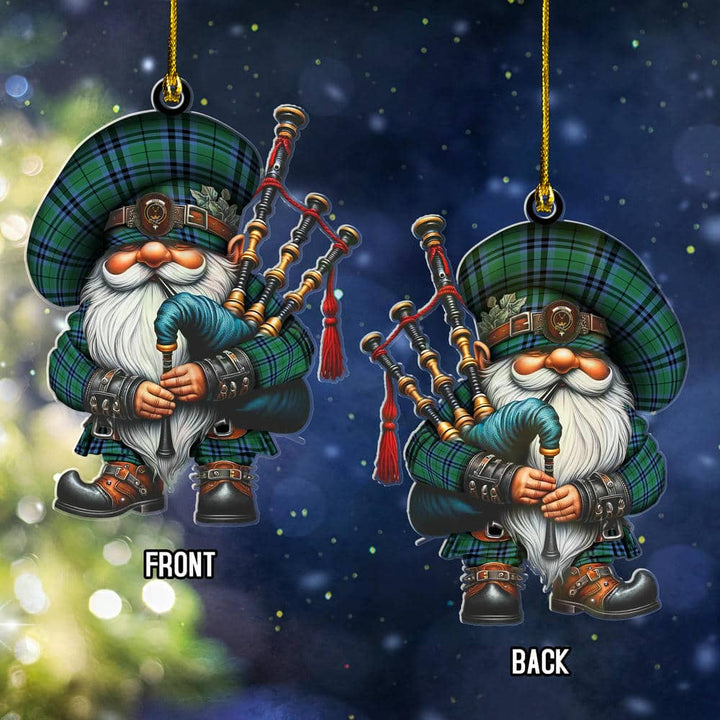Scottish Keith Clan Crest Tartan Bagpiper Gnome Ornament Tartan Plaid 2.jpg