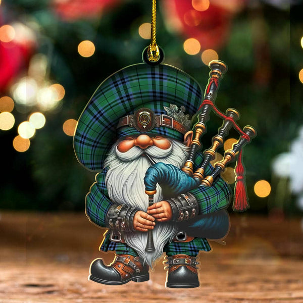 Scottish Keith Clan Crest Tartan Bagpiper Gnome Ornament Tartan Plaid 1.jpg