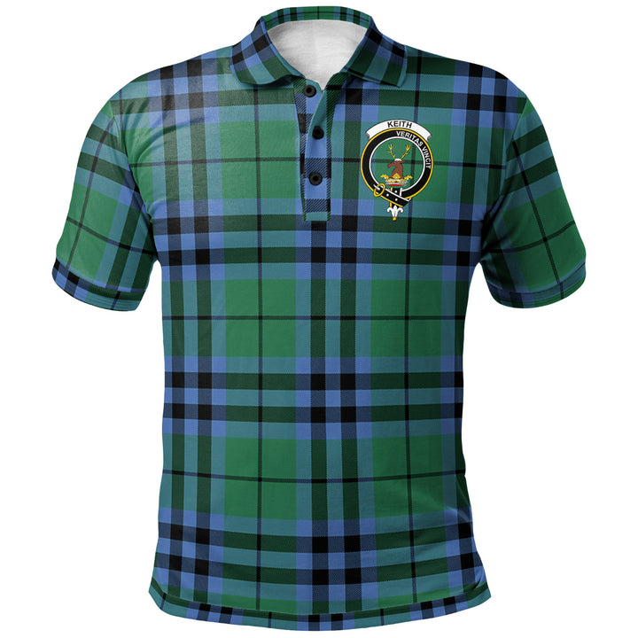 Scottish Keith Clan Crest Tartan Polo Shirt Front Side Tartan Plaid