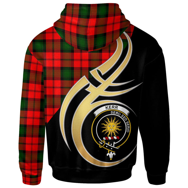 Scottish Kerr Clan Crest Tartan Hoodie - Believe In Me Back Side Tartan Plaid