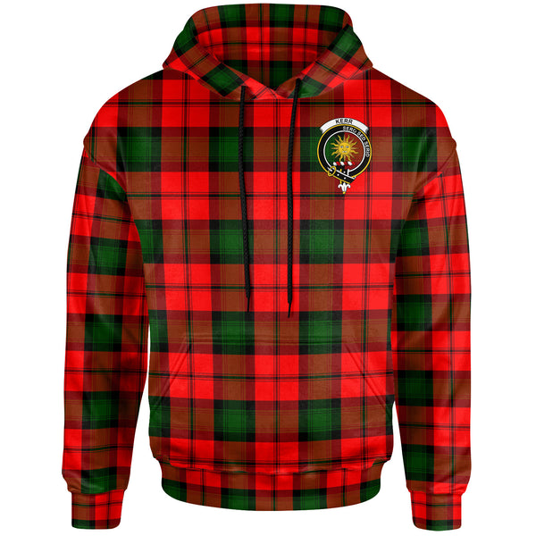 Scottish Kerr Clan Crest Tartan Hoodie Front Side Tartan Plaid