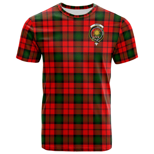 Scottish Kerr Clan Crest Tartan T-shirt Front Side Tartan Plaid