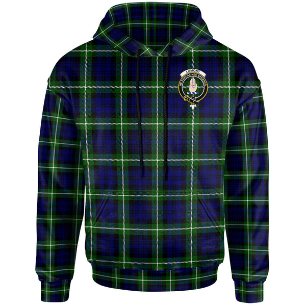 Scottish Lamont Clan Crest Tartan Hoodie Front Side Tartan Plaid