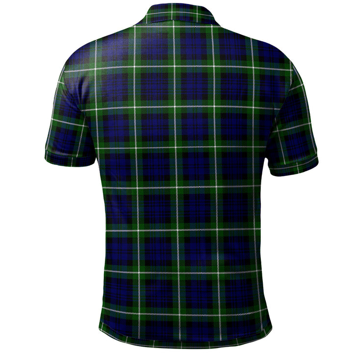 Scottish Lamont Clan Crest Tartan Polo Shirt Back Side Tartan Plaid