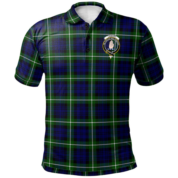 Scottish Lamont Clan Crest Tartan Polo Shirt Front Side Tartan Plaid