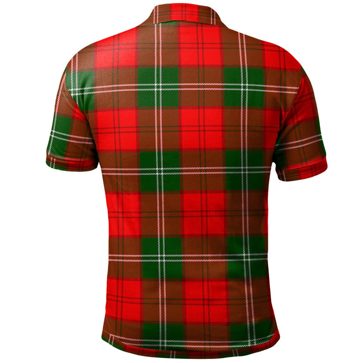 Scottish Lennox Clan Crest Tartan Polo Shirt Back Side Tartan Plaid