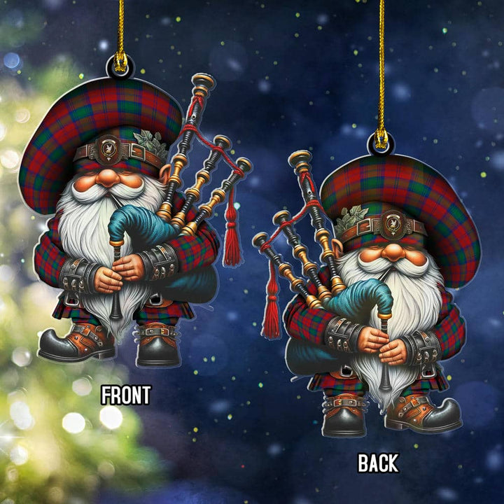 Scottish Lindsay Clan Crest Tartan Bagpiper Gnome Ornament Tartan Plaid 2.jpg