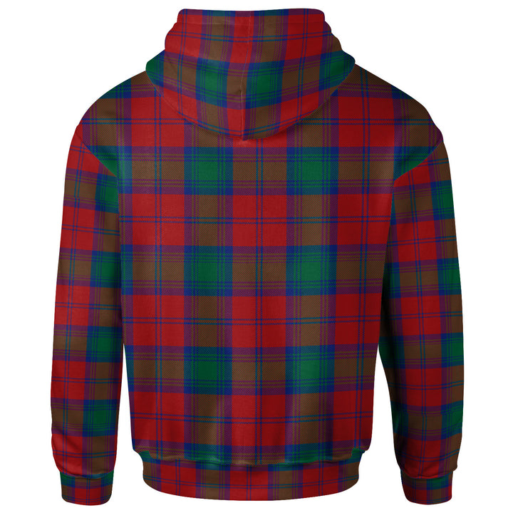 Scottish Lindsay Clan Crest Tartan Hoodie Back Side Tartan Plaid