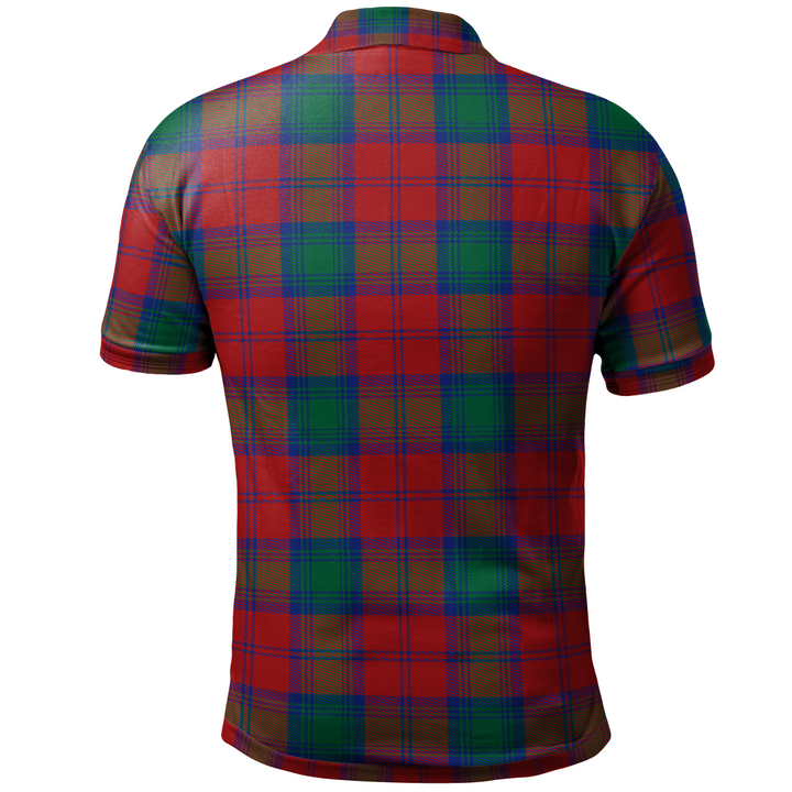 Scottish Lindsay Clan Crest Tartan Polo Shirt Back Side Tartan Plaid