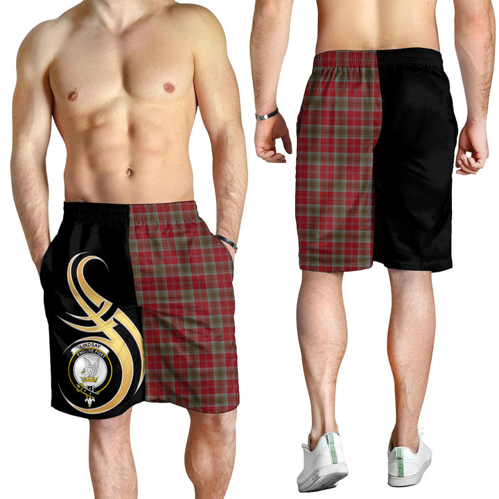 Scottish Lindsay Weathered Clan Crest Tartan Men Shorts Believe in Me 1