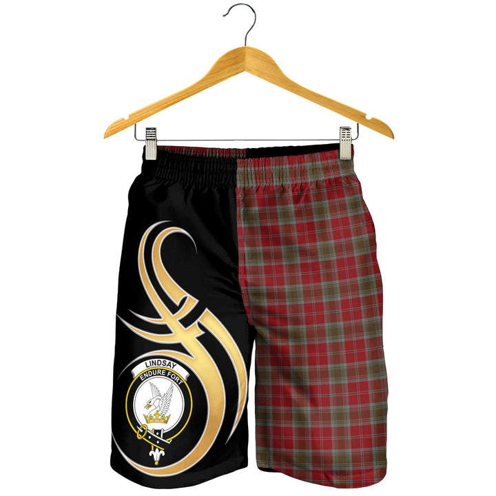 Scottish Lindsay Weathered Clan Crest Tartan Men Shorts Believe in Me 3