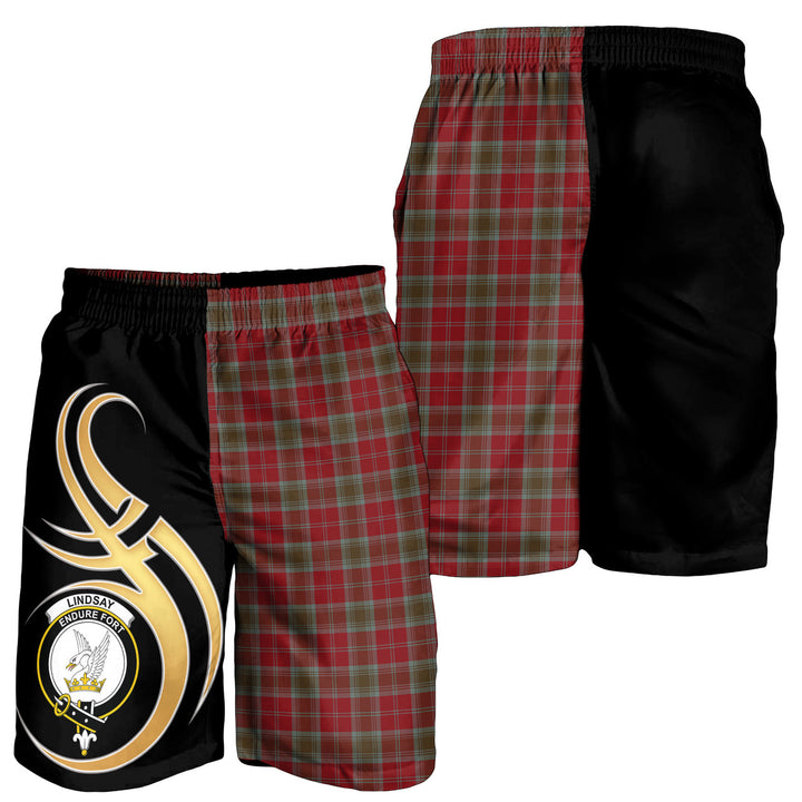 Scottish Lindsay Weathered Clan Crest Tartan Men Shorts Believe in Me 2