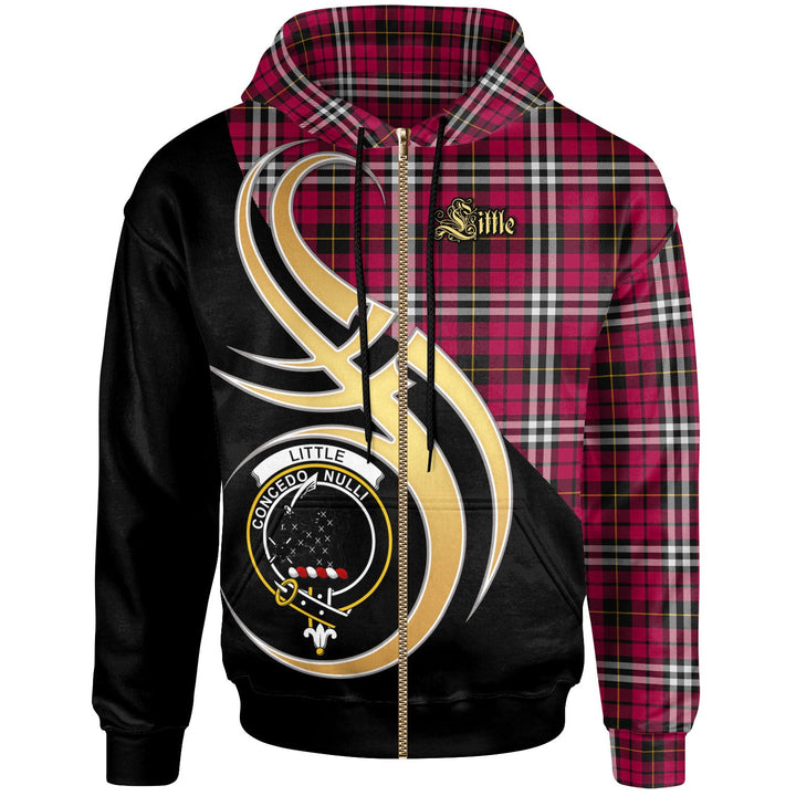 Scottish Little Clan Crest Tartan Hoodie - Believe In Me Zip-up Tartan Plaid