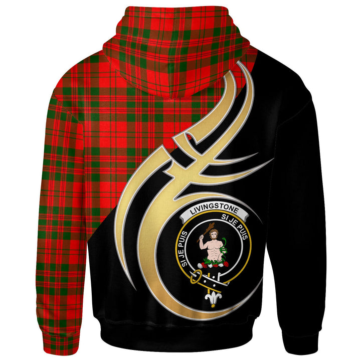 Scottish Livingstone Clan Crest Tartan Hoodie - Believe In Me Back Side Tartan Plaid