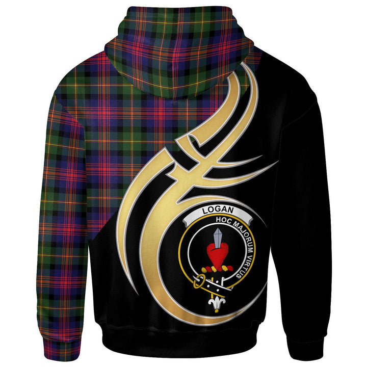 Scottish Logan Clan Crest Tartan Hoodie - Believe In Me Back Side Tartan Plaid