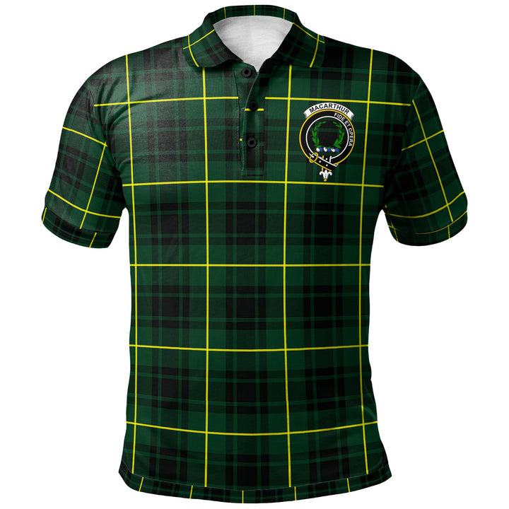 Scottish MacArthur Clan Crest Tartan Polo Shirt Front Side Tartan Plaid