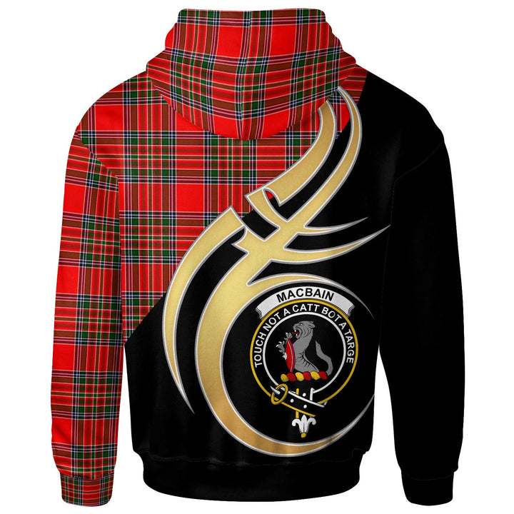 Scottish MacBain Clan Crest Tartan Hoodie - Believe In Me Back Side Tartan Plaid