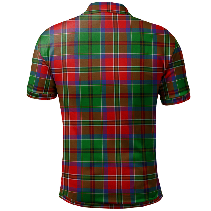 Scottish MacCulloch (McCulloch) Clan Crest Tartan Polo Shirt Back Side Tartan Plaid