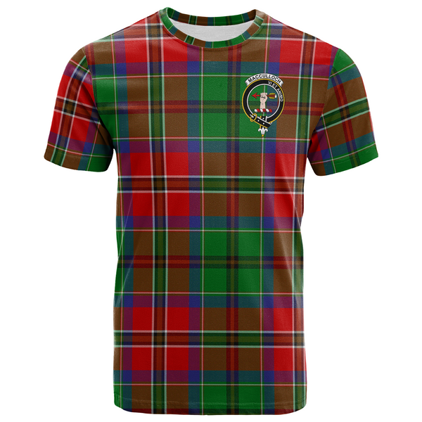 Scottish MacCulloch (McCulloch) Clan Crest Tartan T-Shirt Front Side Tartan Plaid