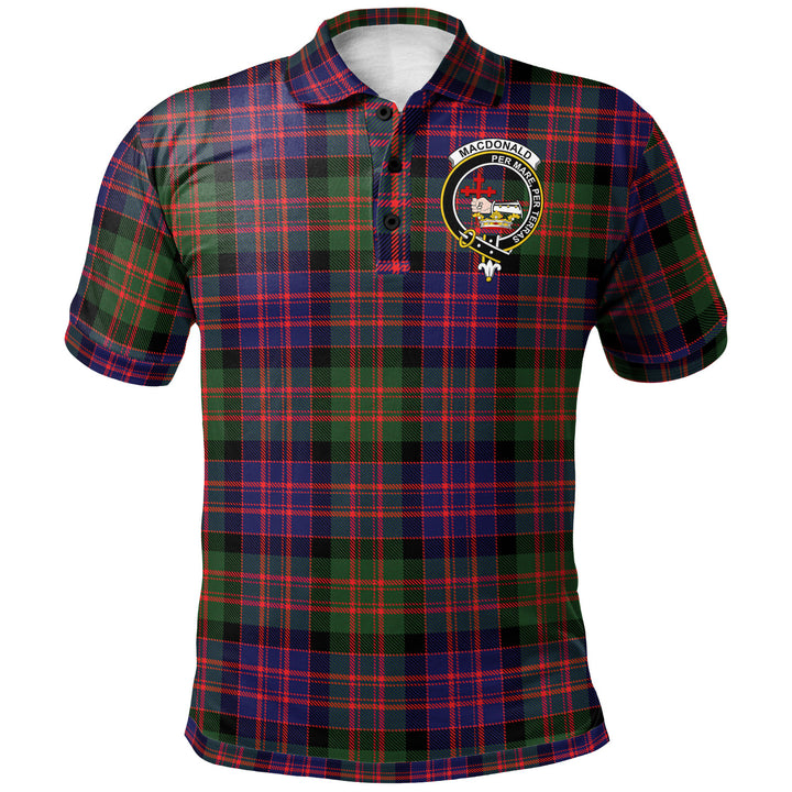 Scottish MacDonald (Clan Donald) Clan Crest Tartan Polo Shirt Front Side Tartan Plaid