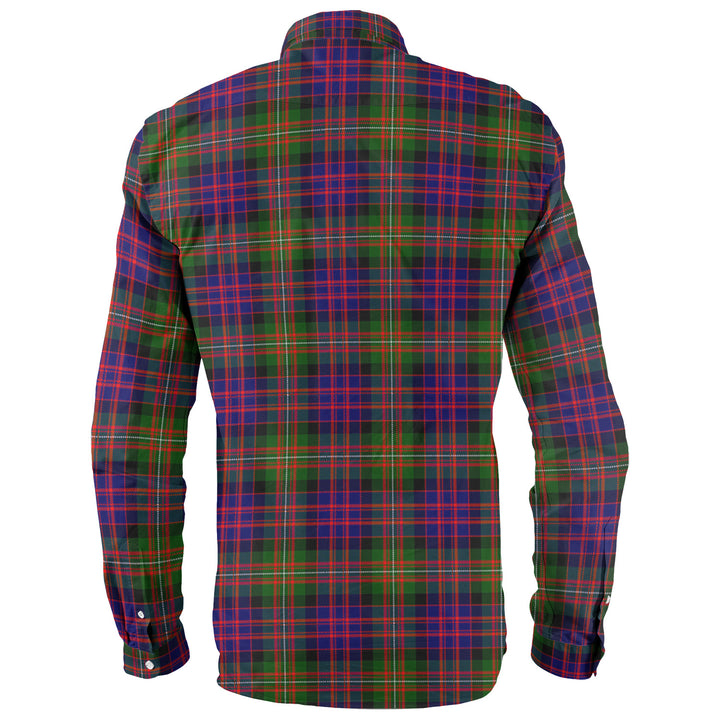 Scottish MacDonell of Glengarry Clan Crest Tartan Long Sleeve Shirt Back Side Tartan Plaid