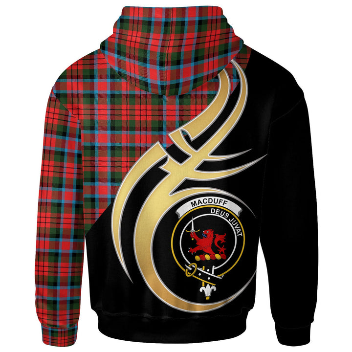 Scottish MacDuff Clan Crest Tartan Hoodie - Believe In Me Back Side Tartan Plaid