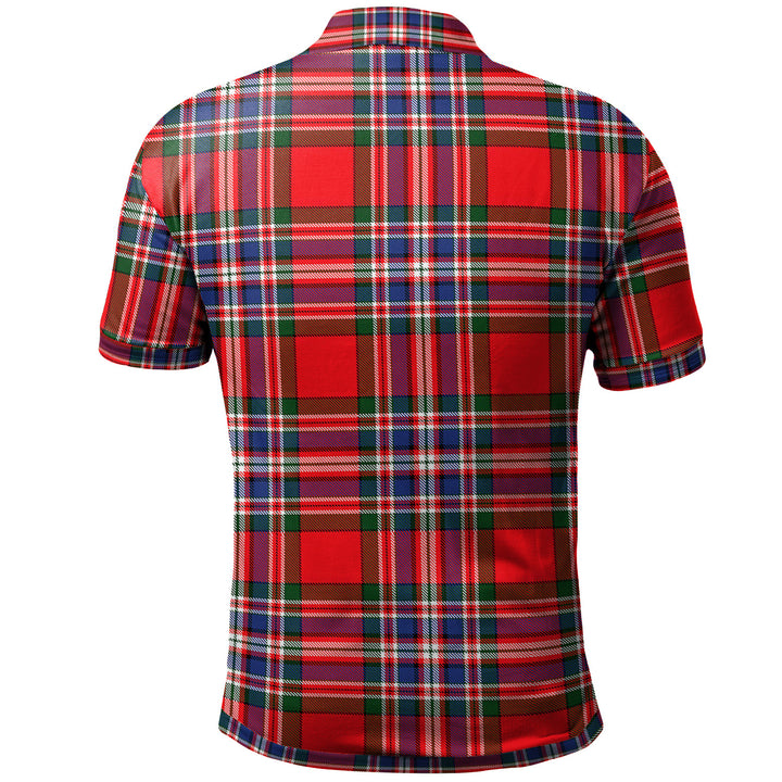 Scottish MacFarlane Clan Crest Tartan Polo Shirt Back Side Tartan Plaid