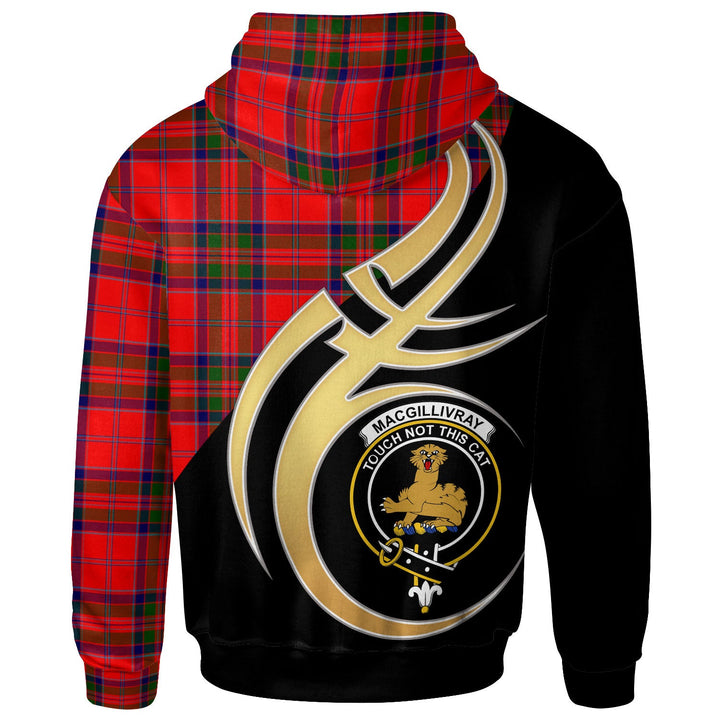 Scottish MacGillivray Clan Crest Tartan Hoodie - Believe In Me Back Side Tartan Plaid
