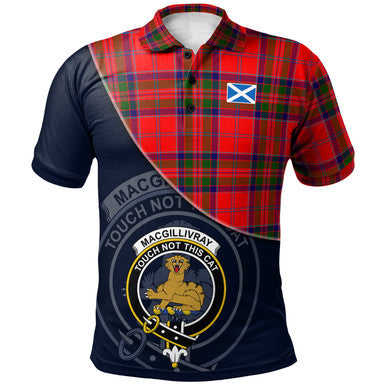 Scottish MacGillivray Modern Clan Crest Tartan Polo Shirt - Bend Style Front Side Tartan Plaid