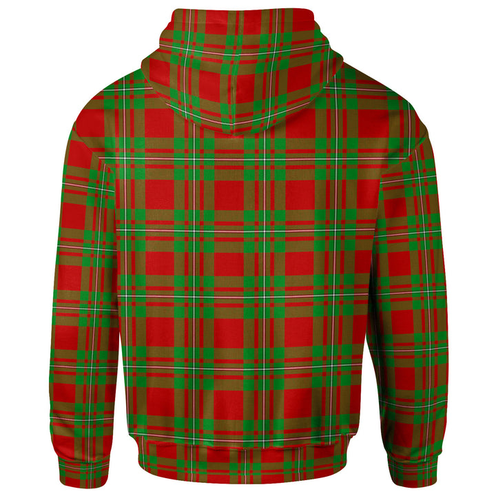Scottish MacGregor Modern Clan Tartan Hoodie Back Side Tartan Plaid
