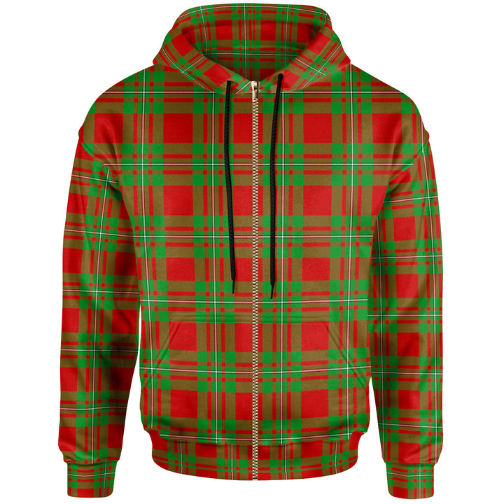 Scottish MacGregor Modern Clan Tartan Hoodie Zip Tartan Plaid