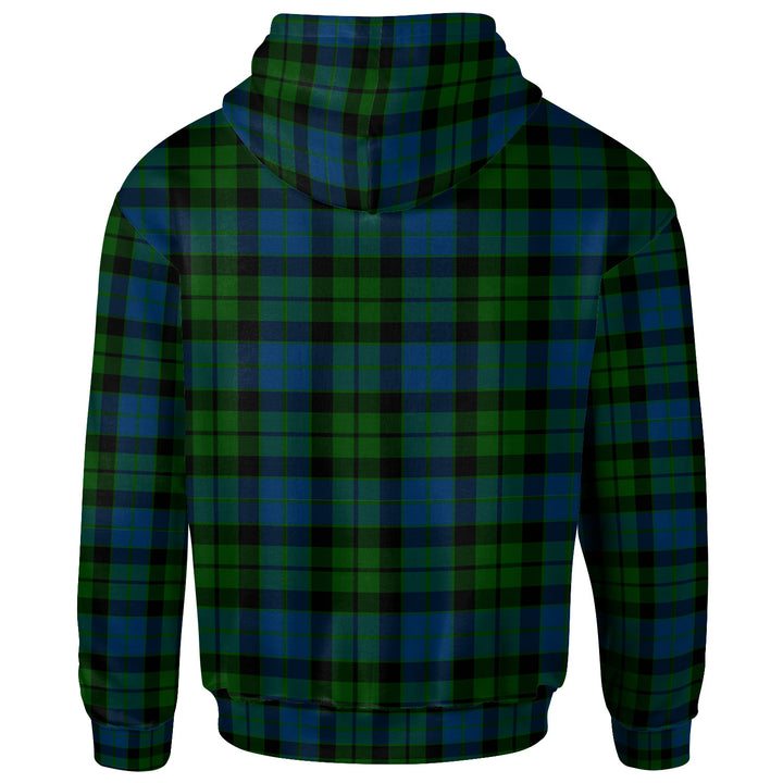 Scottish MacKay Clan Crest Tartan Hoodie Back Side Tartan Plaid