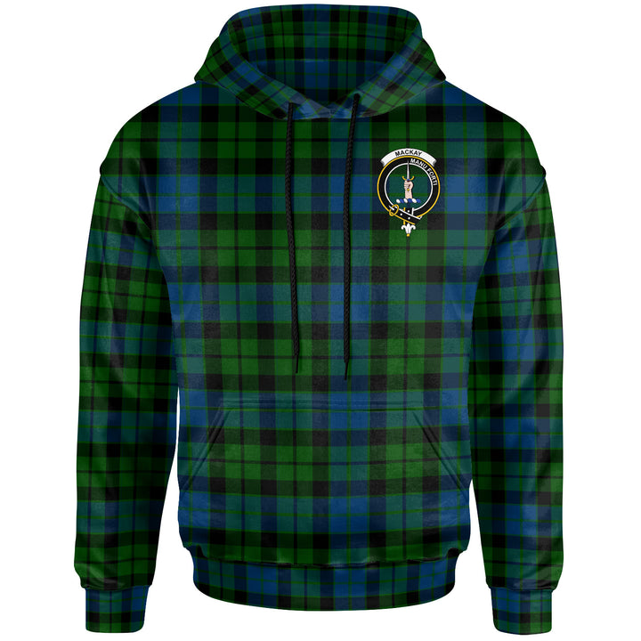 Scottish MacKay Clan Crest Tartan Hoodie Front Side Tartan Plaid