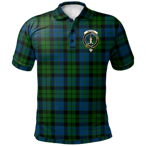 Scottish MacKay Clan Crest Tartan Polo Shirt Front Side Tartan Plaid