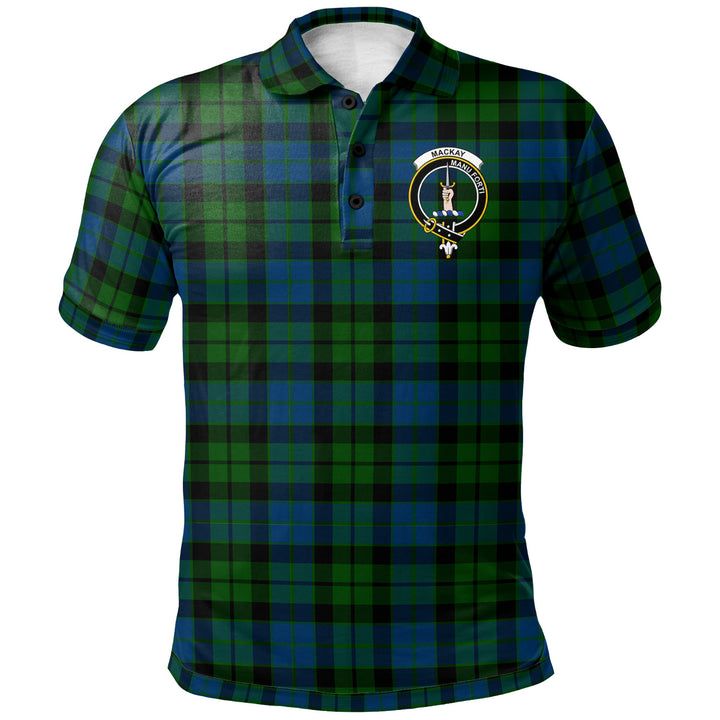 Scottish MacKay Clan Crest Tartan Polo Shirt Front Side Tartan Plaid