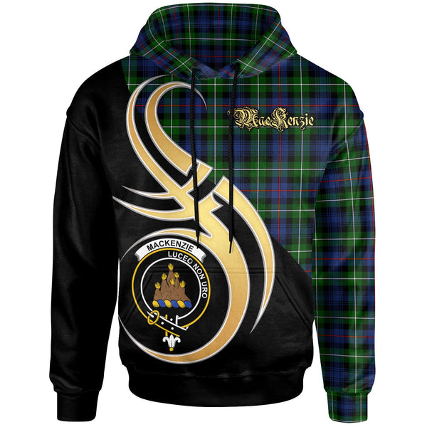 Scottish MacKenzie Clan Crest Tartan Hoodie - Believe In Me Front Side Tartan Plaid