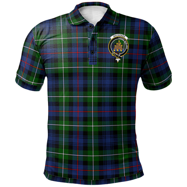 Scottish MacKenzie Clan Crest Tartan Polo Shirt Front Side Tartan Plaid