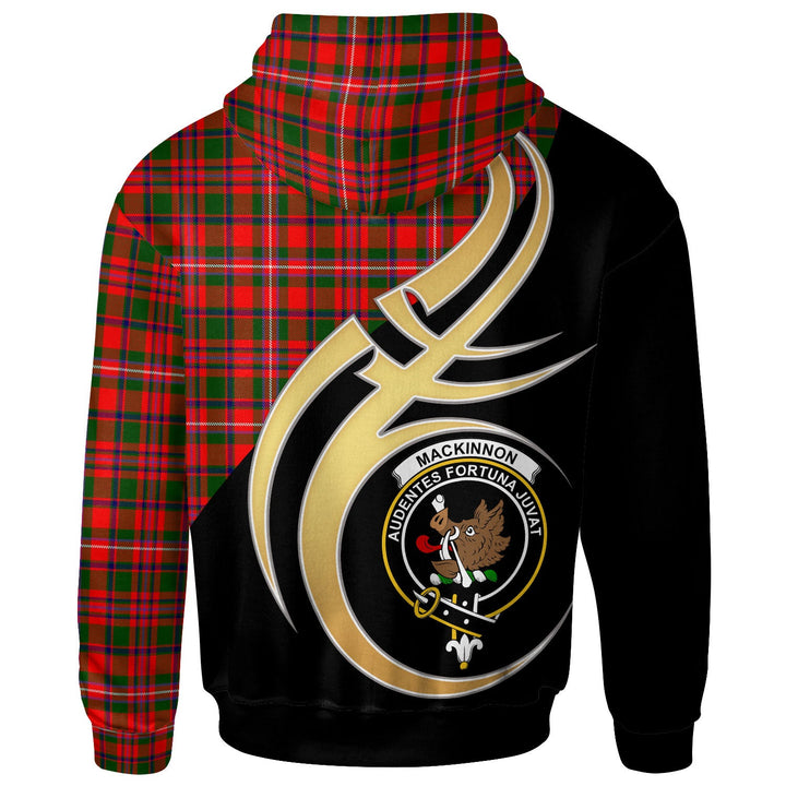 Scottish MacKinnon Clan Crest Tartan Hoodie - Believe In Me Back Side Tartan Plaid