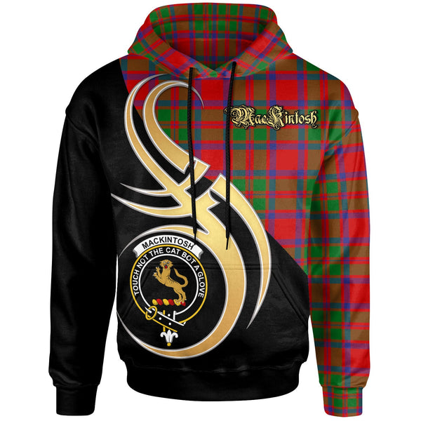 Scottish MacKintosh Clan Crest Tartan Hoodie - Believe In Me Front Side Tartan Plaid