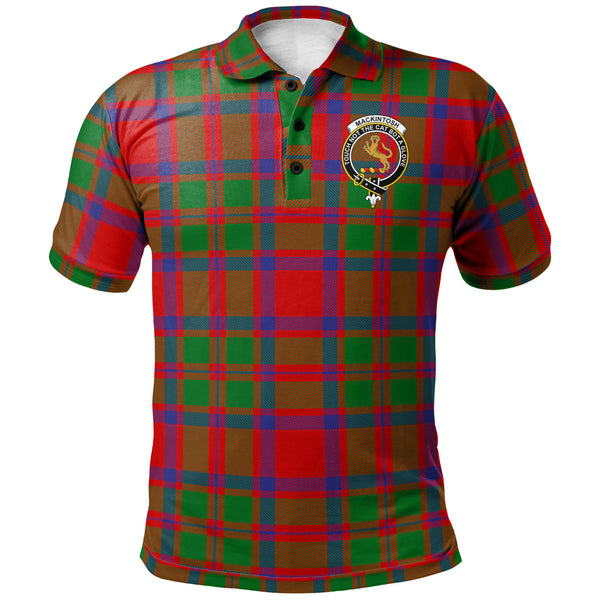 Scottish MacKintosh Clan Crest Tartan Polo Shirt Front Side Tartan Plaid