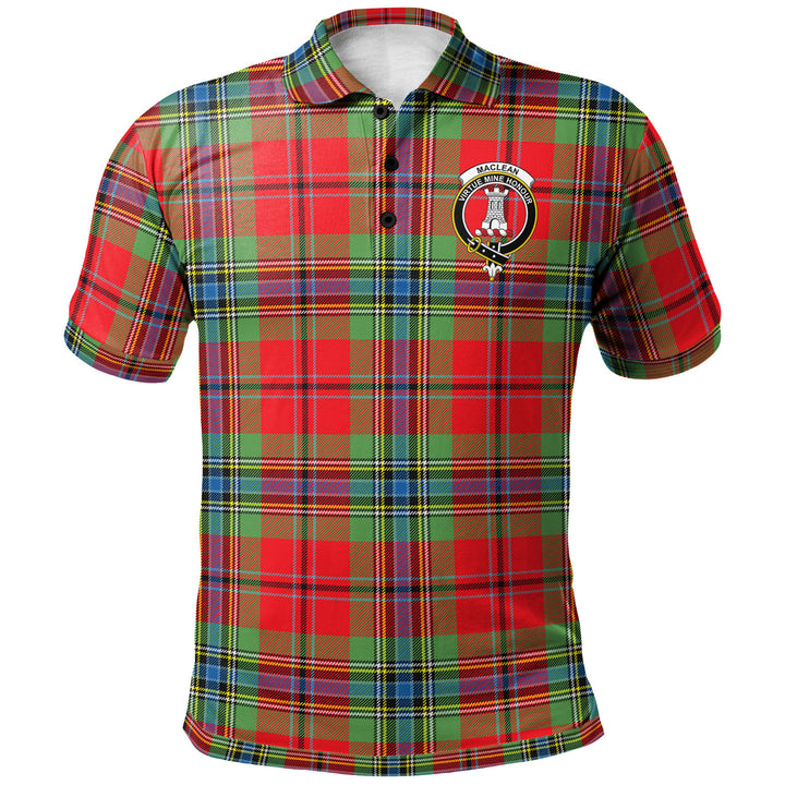 Scottish MacLean Clan Crest Tartan Polo Shirt Front Side Tartan Plaid