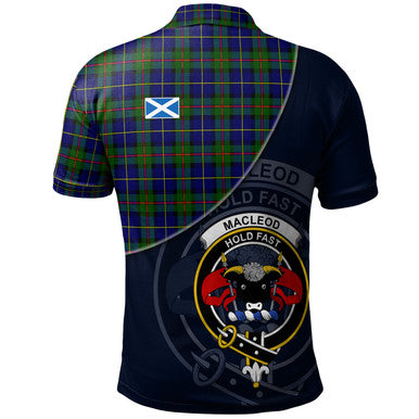 Scottish MacLeod of Harris Modern Clan Crest Tartan Polo Shirt - Bend Style Back Side Tartan Plaid