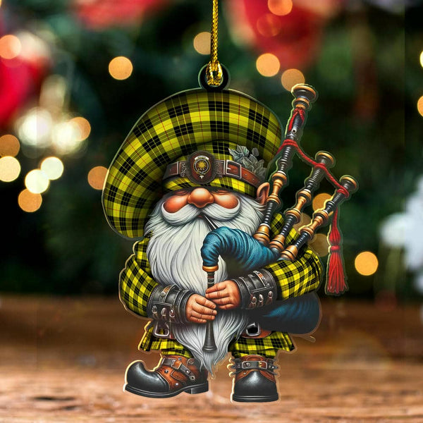 Scottish MacLeod of Lewis Clan Crest Tartan Bagpiper Gnome Ornament Tartan Plaid 1.jpg