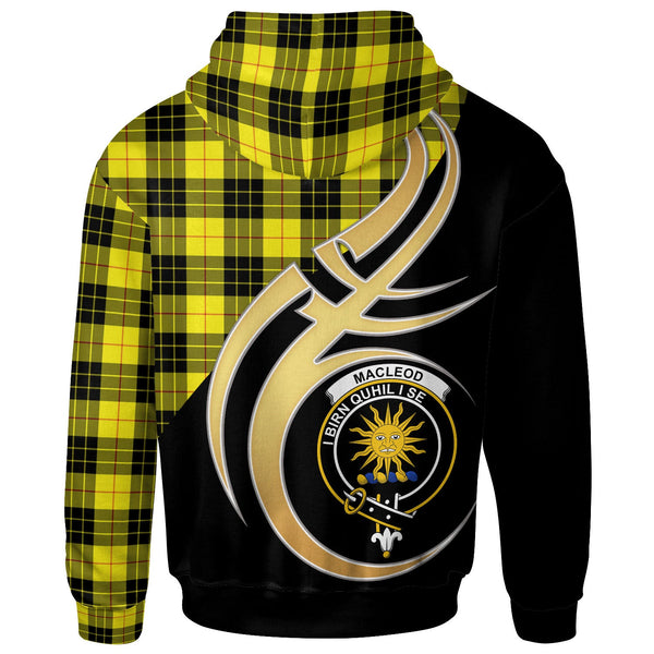 Scottish MacLeod of Lewis Clan Crest Tartan Hoodie - Believe In Me Back Side Tartan Plaid