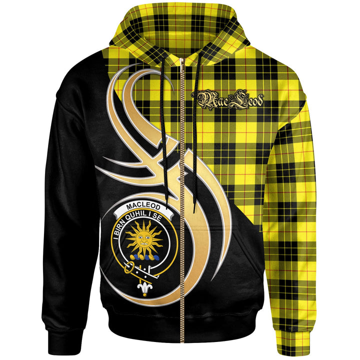 Scottish MacLeod of Lewis Clan Crest Tartan Hoodie - Believe In Me Zip-up Tartan Plaid
