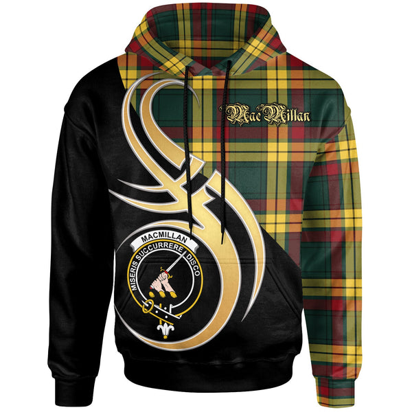 Scottish MacMillan Clan Crest Tartan Hoodie - Believe In Me Front Side Tartan Plaid