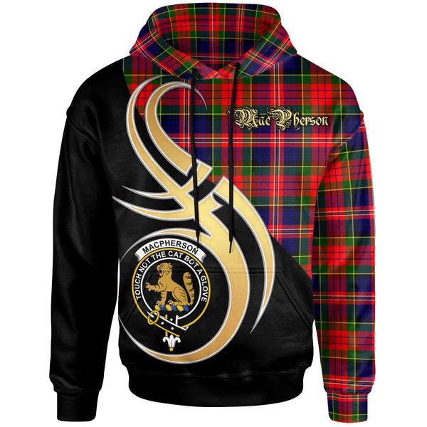 Scottish MacPherson Clan Crest Tartan Hoodie - Believe In Me Front Side Tartan Plaid