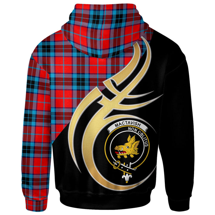 Scottish MacTavish Clan Crest Tartan Hoodie - Believe In Me Back Side Tartan Plaid